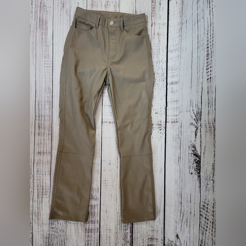 H&M Straight Leg Fux Leather Pants S2